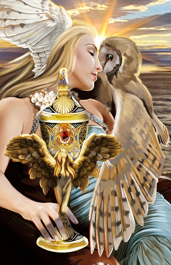Queen of Cups card from the Sixth World Tarot deck by Echo Chernik