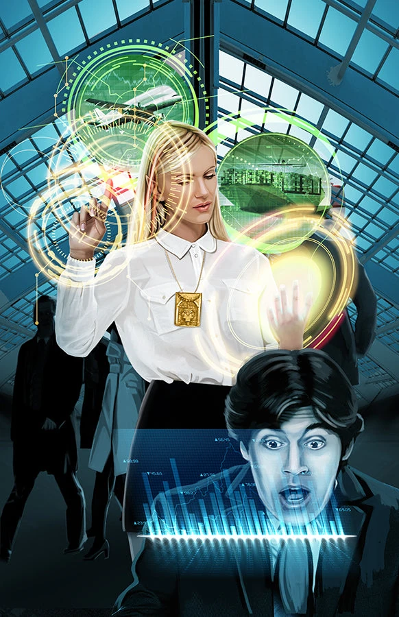 Two of Coins card from the Sixth World Tarot deck by Echo Chernik