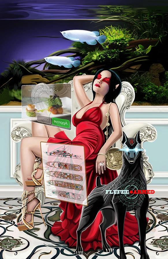Queen of Coins card from the Sixth World Tarot deck by Echo Chernik