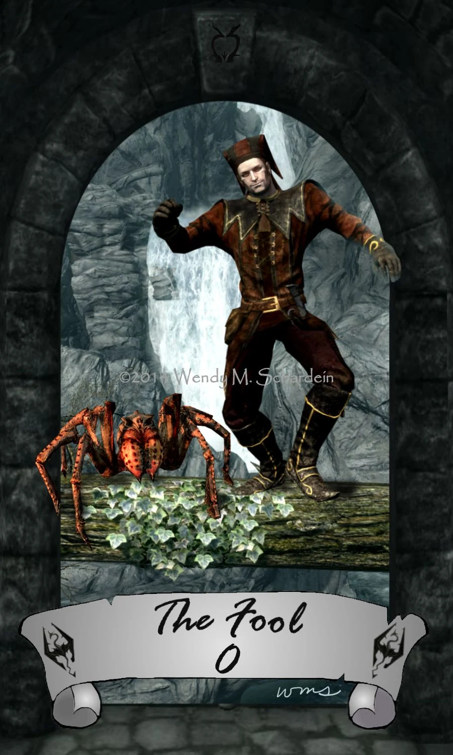 The Fool card from Skyrim Tarot by Wendy M. Schardein