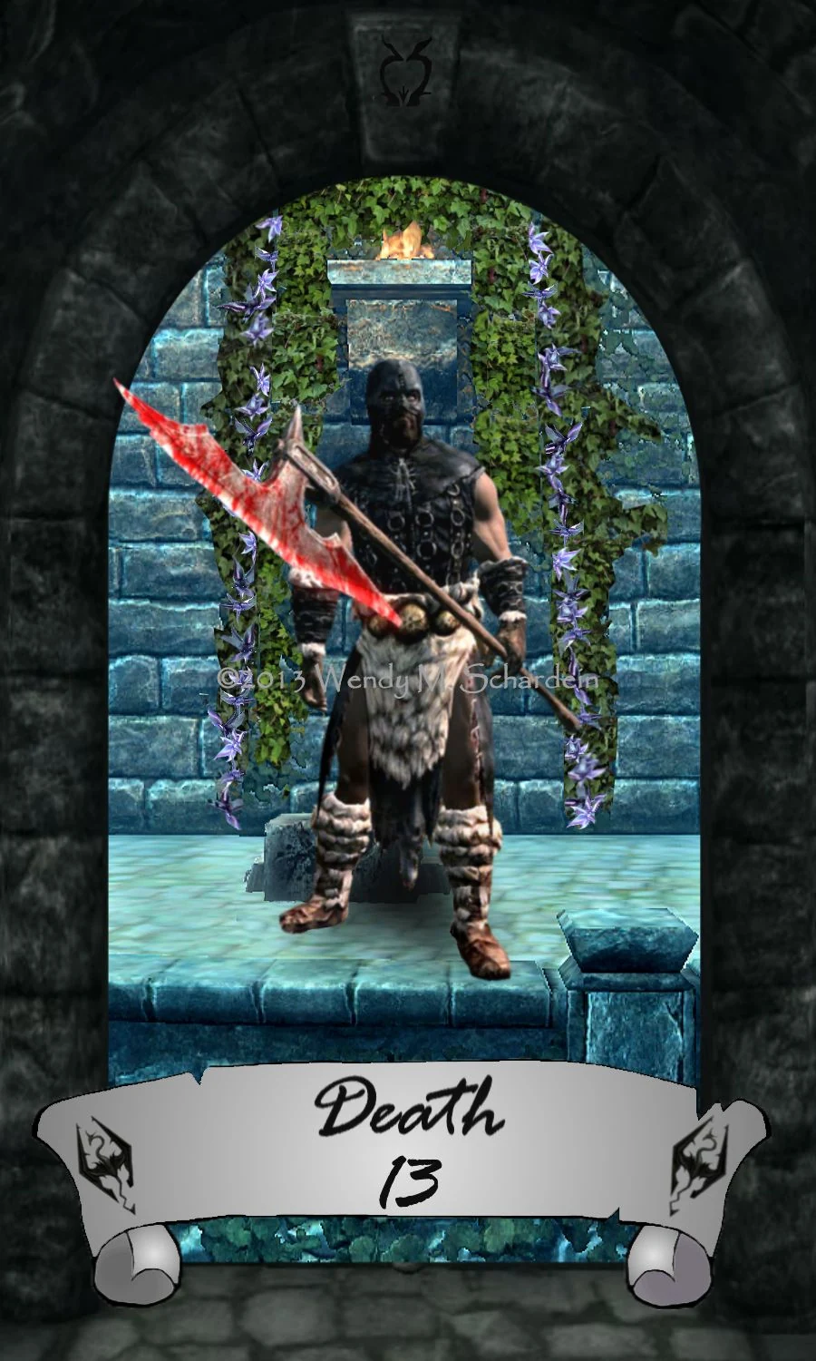 Death card from Wendy M. Schardein’s Skyrim Tarot deck