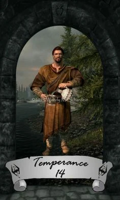 Temperance card from Wendy M. Schardein’s Skyrim Tarot deck