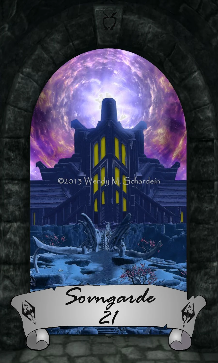 Sovngarde card from Skyrim Tarot by Wendy M. Schardein