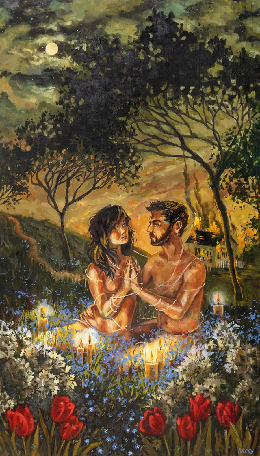 The Lovers card from the Slow Tarot deck