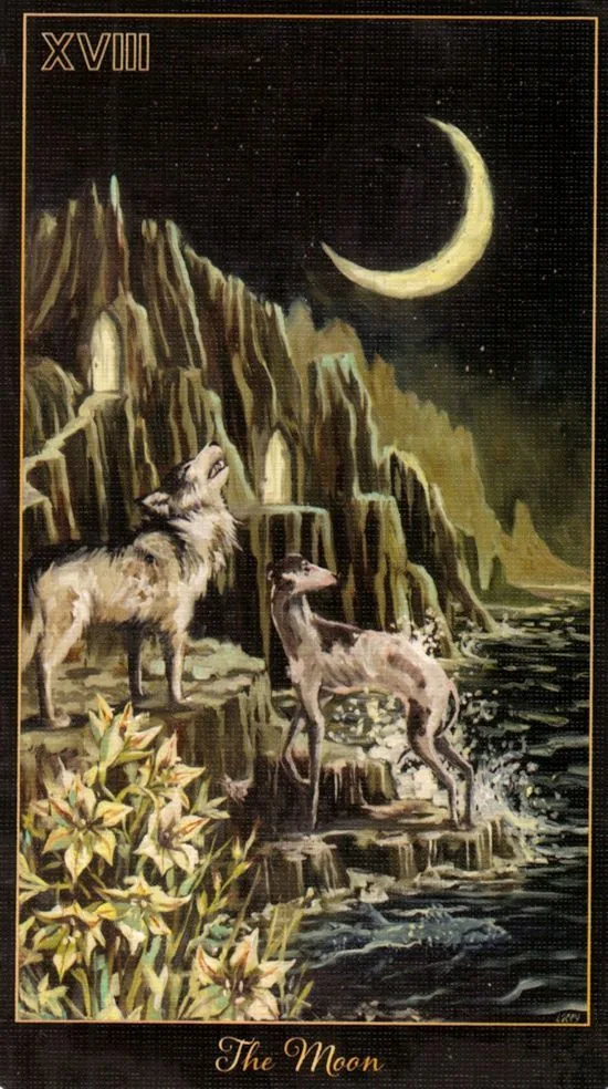The Moon card from the Slow Tarot deck