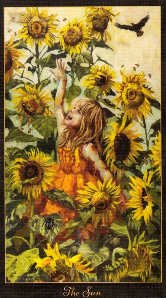 The Sun card from the Slow Tarot deck