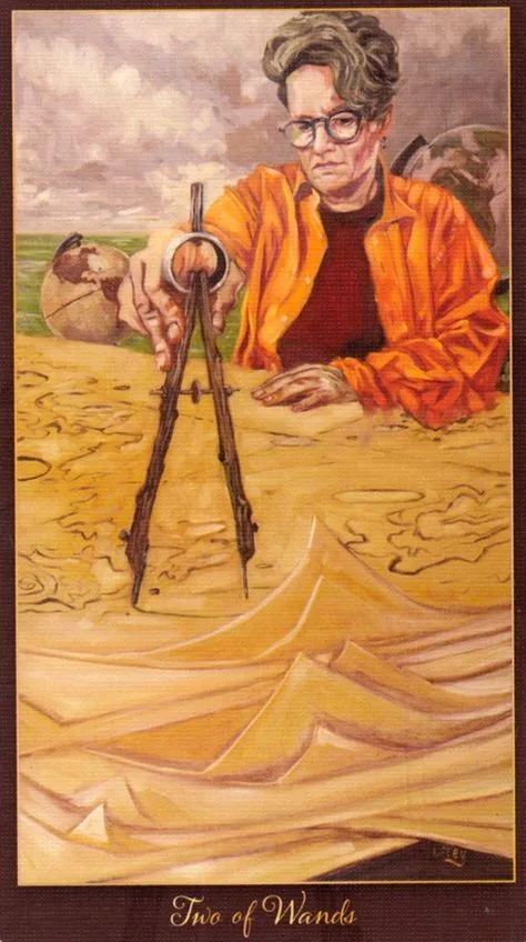 2 of Wands card from the Slow Tarot deck