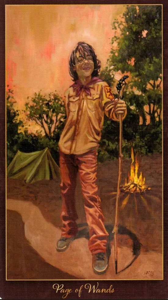Page of Wands card from the Slow Tarot deck