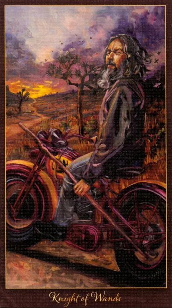 Knight of Wands card from the Slow Tarot deck