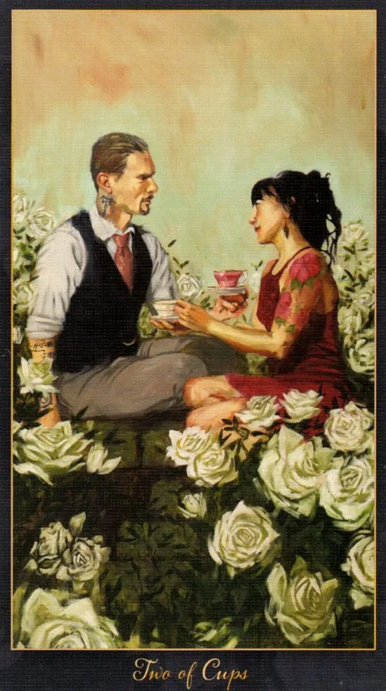 2 of Cups card from the Slow Tarot deck