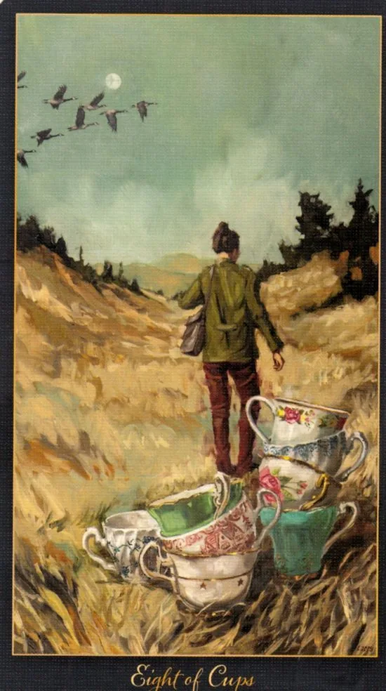 8 of Cups card from the Slow Tarot deck