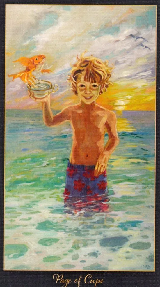Page of Cups card from the Slow Tarot deck