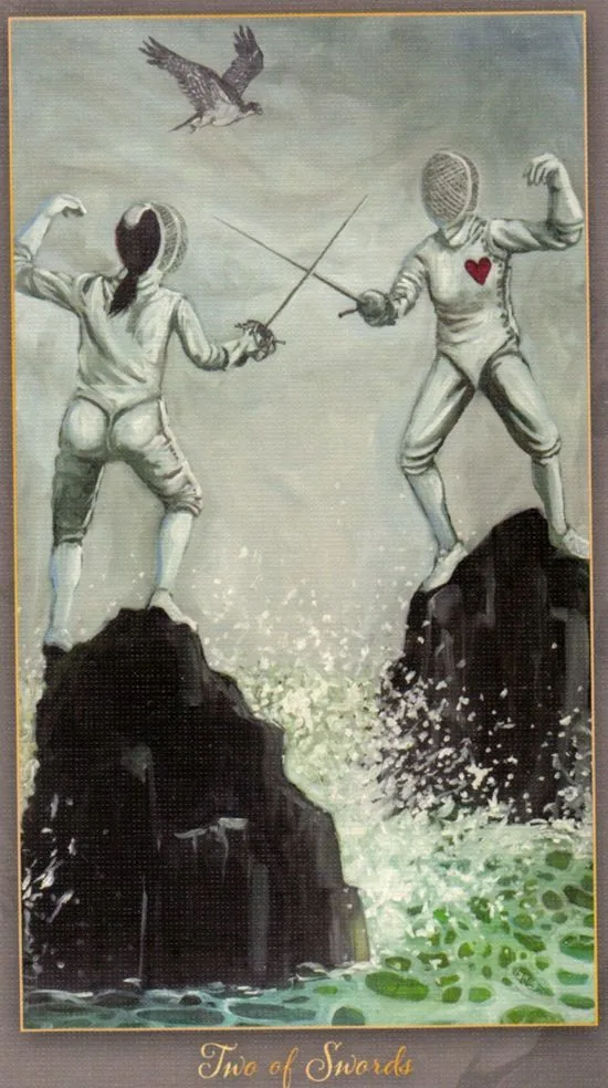 2 of Swords card from the Slow Tarot deck