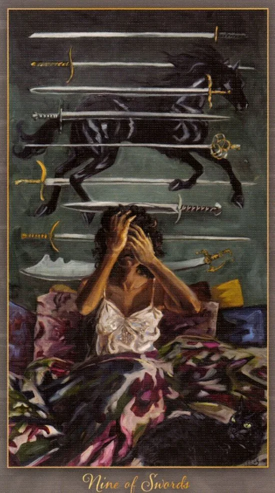 9 of Swords card from the Slow Tarot deck