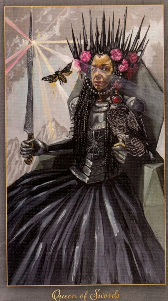 Queen of Swords card from the Slow Tarot deck
