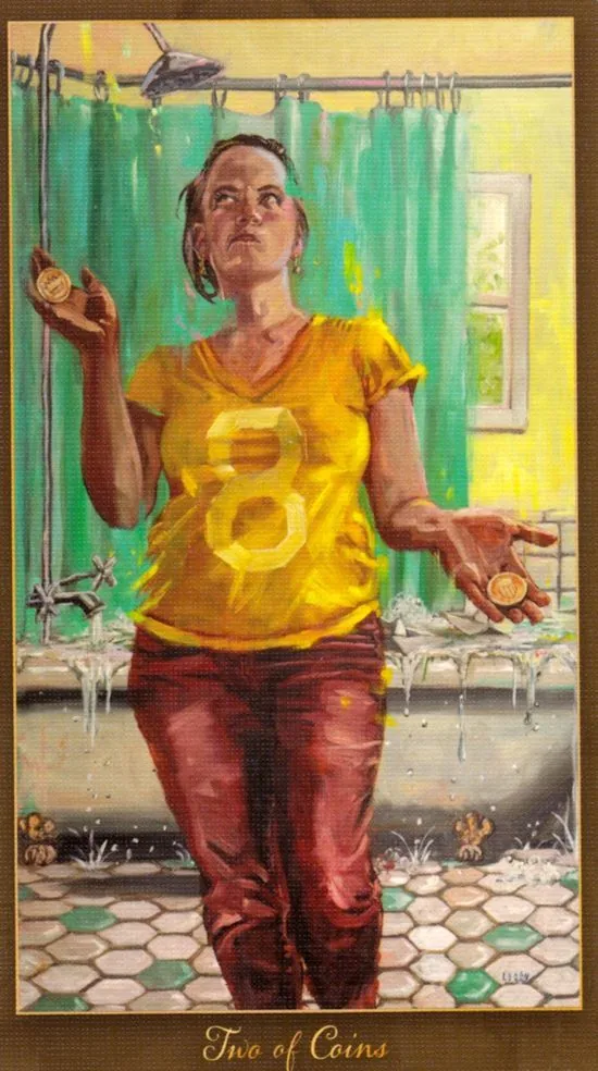 2 of Coins card from the Slow Tarot deck