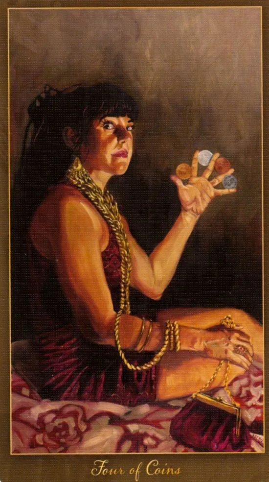 4 of Coins card from the Slow Tarot deck