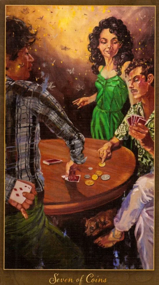 7 of Coins card from the Slow Tarot deck