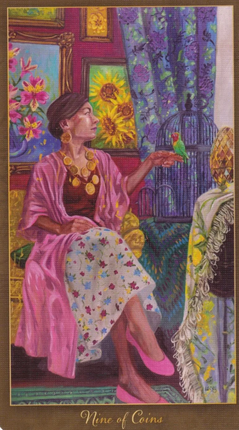 9 of Coins card from the Slow Tarot deck
