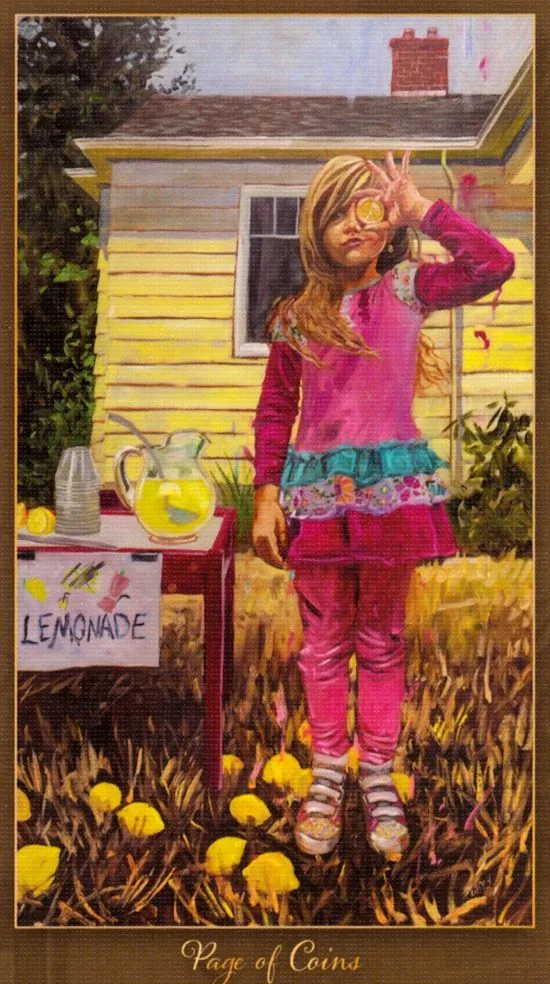 Page of Coins card from the Slow Tarot deck