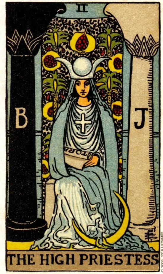 The High Priestess card from the Smith Waite Tarot deck