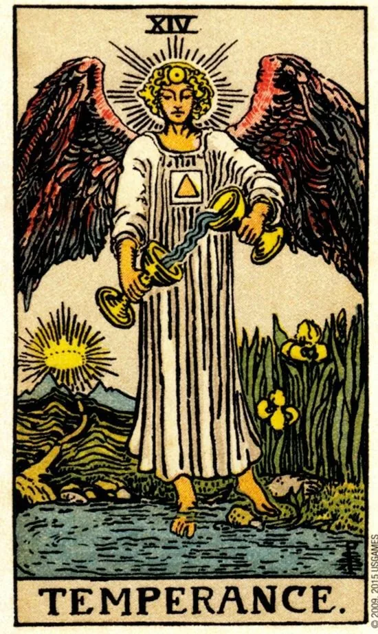 Temperance card from the Smith Waite Tarot deck