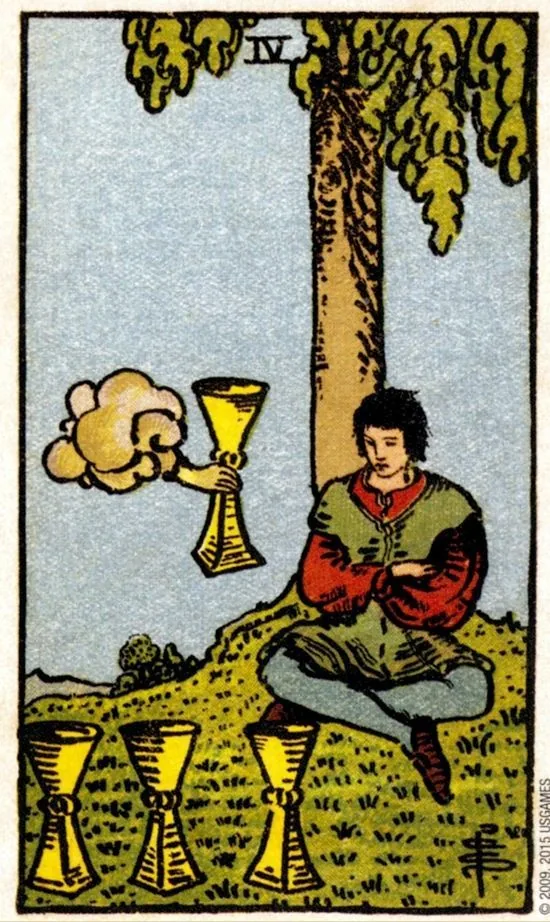 4 of Cups card from the Smith Waite Tarot deck
