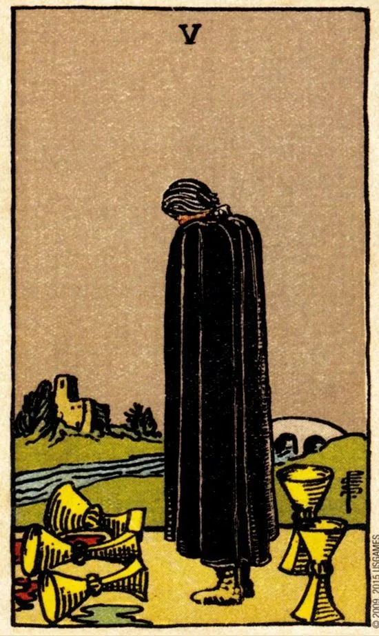 5 of Cups card from the Smith Waite Tarot deck