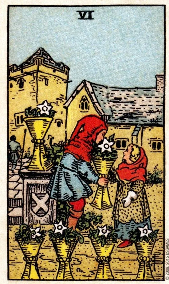 6 of Cups card from the Smith Waite Tarot deck
