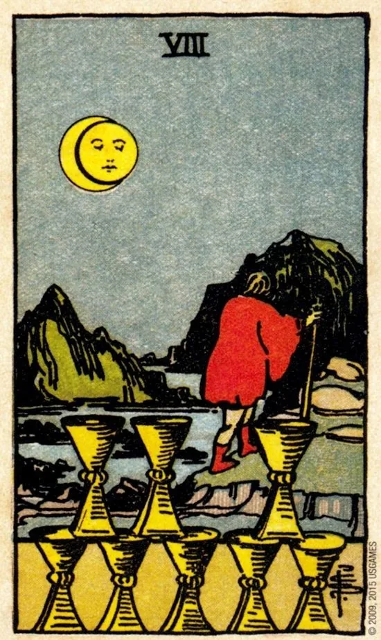 8 of Cups card from the Smith Waite Tarot deck