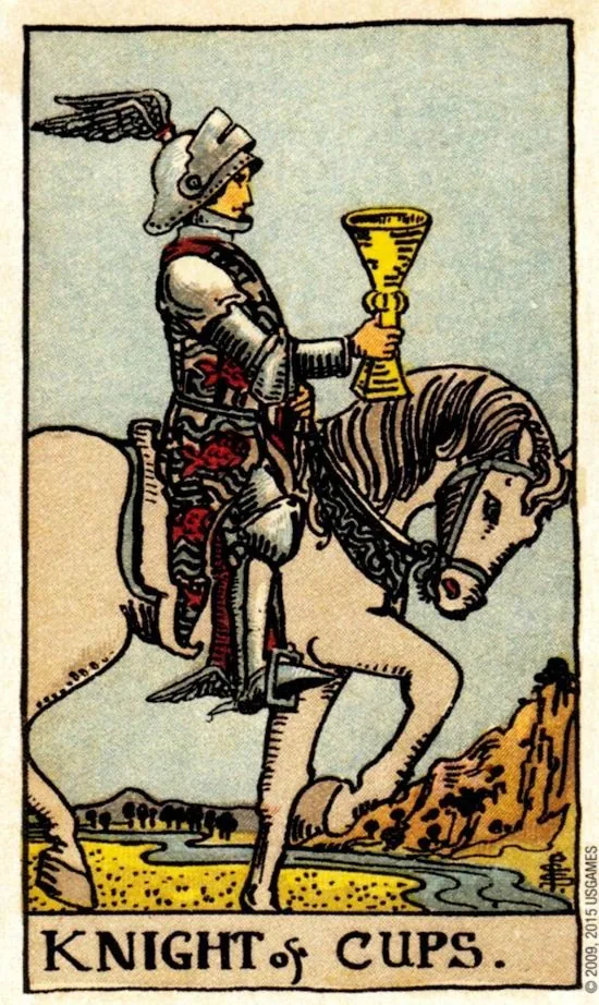 Knight of Cups card from the Smith Waite Tarot deck