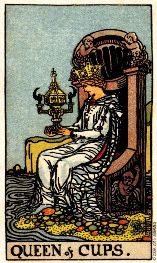 Queen of Cups card from the Smith Waite Tarot deck