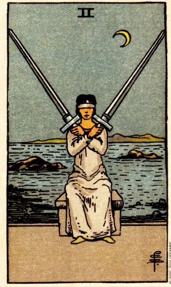 2 of Swords card from the Smith Waite Tarot deck