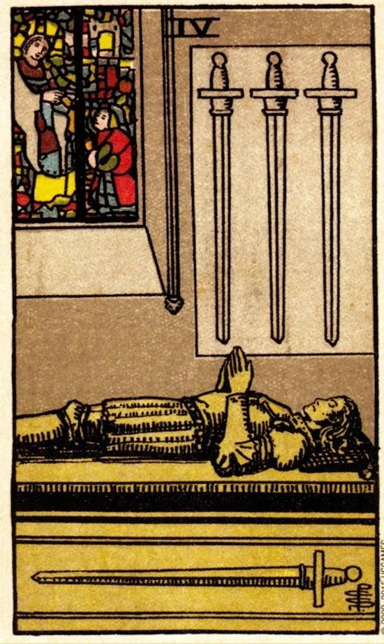 4 of Swords card from the Smith Waite Tarot deck