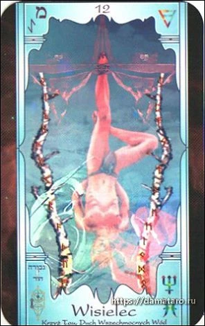 The Hanged Man (Wisielec) card from the Soul Mandala Tarot deck