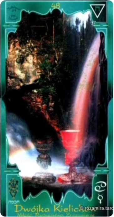 Two of Cups (Dwójka Kielichów) card from the Soul Mandala Tarot deck