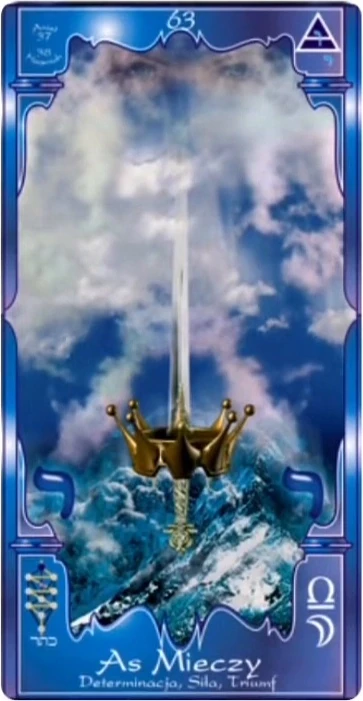 Ace of Swords card from the Soul Mandala Tarot deck by Dariusz Cecuda