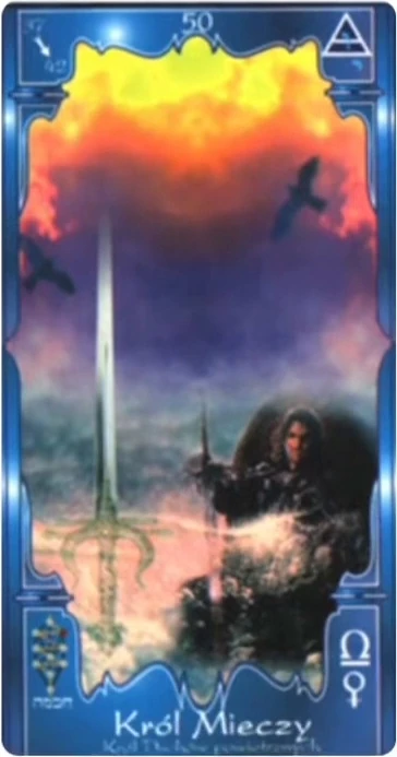 King of Swords card from the Soul Mandala Tarot deck by Dariusz Cecuda