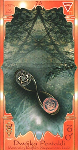Two of Pentacles (Dwójka Pentakli) card from the Soul Mandala Tarot deck