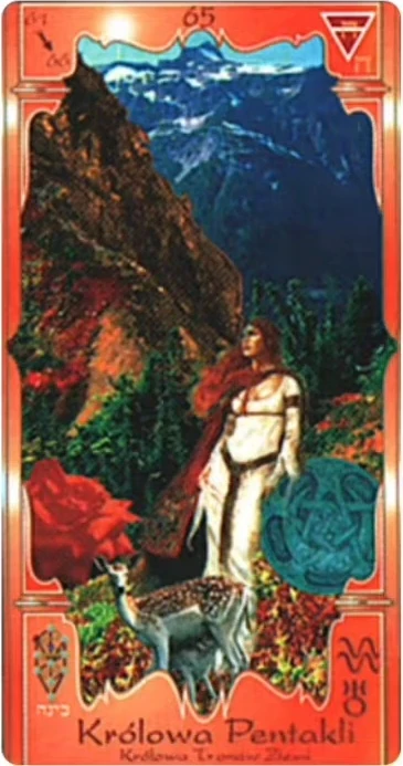 Queen of Pentacles (Królowa Pentakli) card from the Soul Mandala Tarot deck