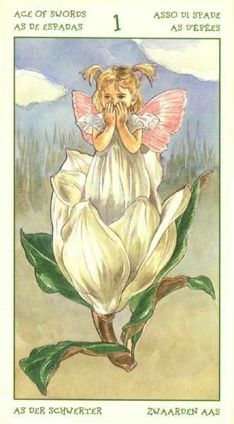 Ace of Swords card from the Spirit of Flowers Tarot deck