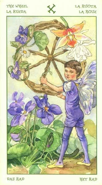 The Wheel card from the Spirit of Flowers Tarot deck