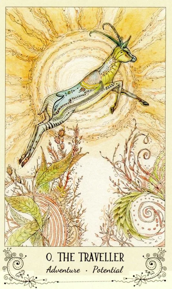 The Traveller card from the Spiritsong Tarot deck