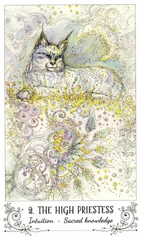 The High Priestess card from the Spiritsong Tarot deck