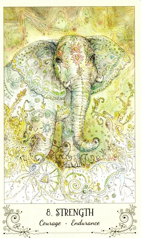 Strength card from the Spiritsong Tarot deck