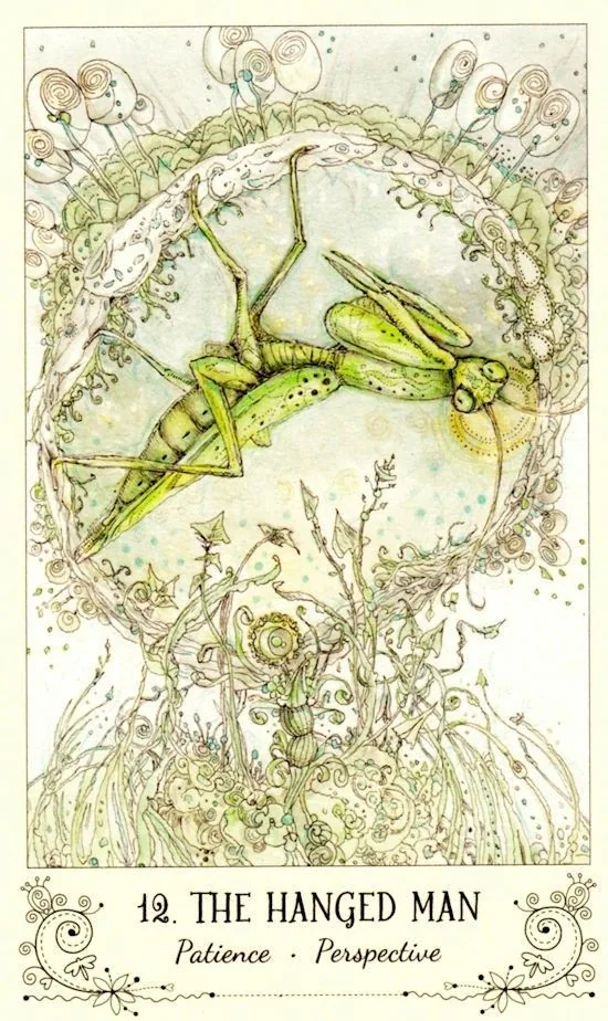 The Hanged Man card from the Spiritsong Tarot deck