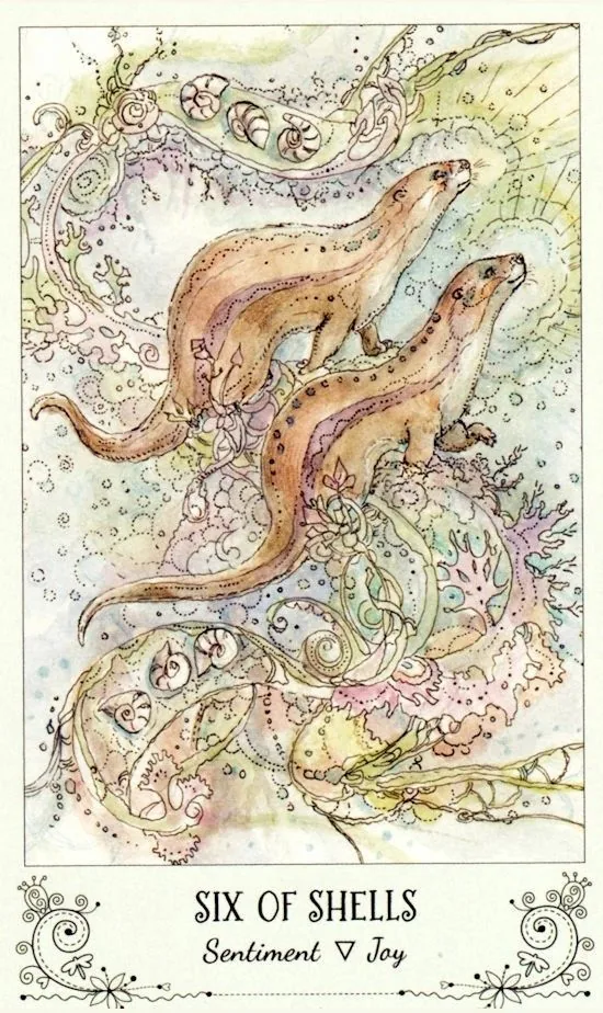 6 of Shells card from the Spiritsong Tarot deck