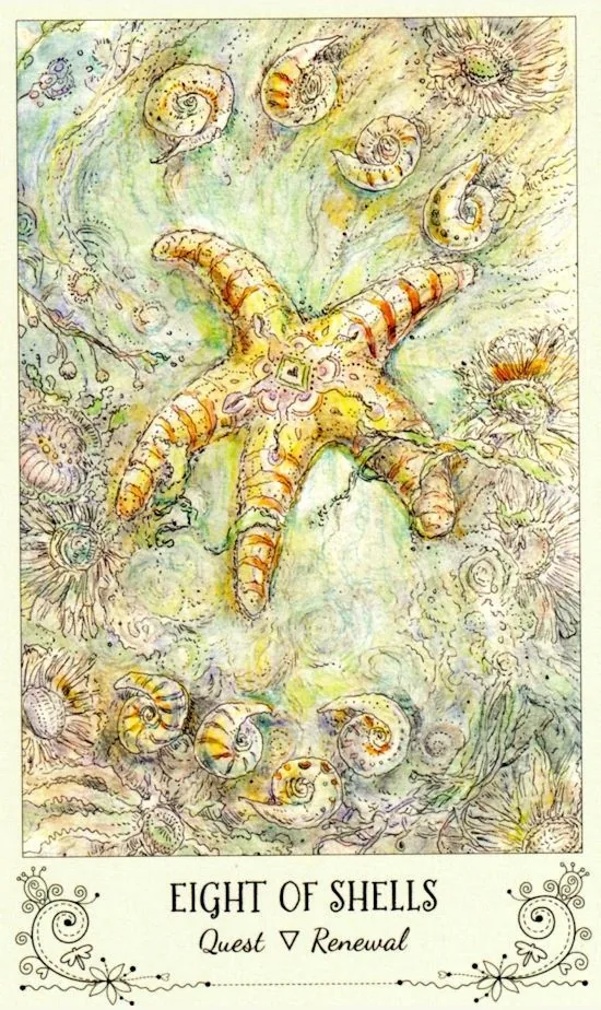 8 of Shells card from the Spiritsong Tarot deck