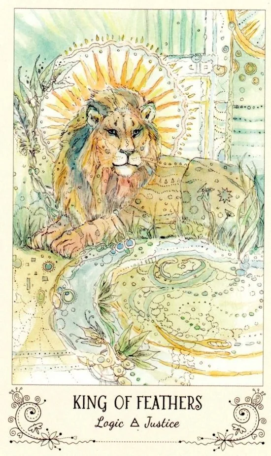 King of Feathers card from the Spiritsong Tarot deck