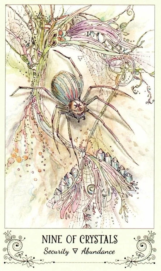 9 of Crystals card from the Spiritsong Tarot deck